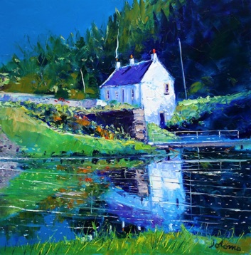 Late Afternoonlight Crinan Canal 24x24